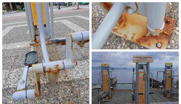 Δημήτρης Καλλούδης: Σκουριασμένα τα μηχανήματα του υπαίθριου γυμναστηρίου στο λιμάνι της Κω