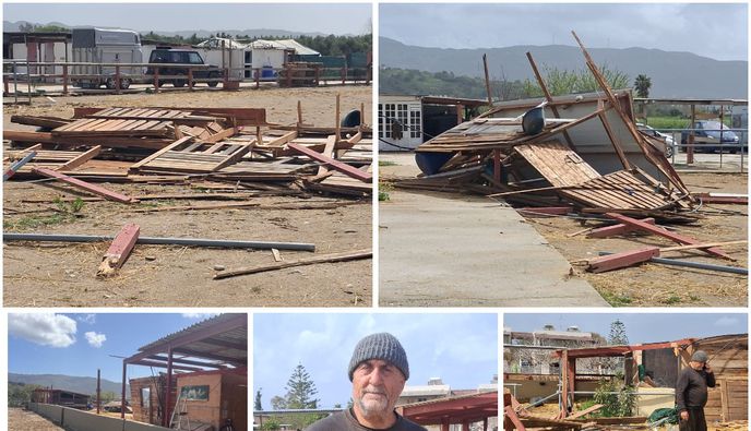 Μεγάλες καταστροφές από την κακοκαιρία στο “Ericas Horse Farm” στο Μαρμάρι