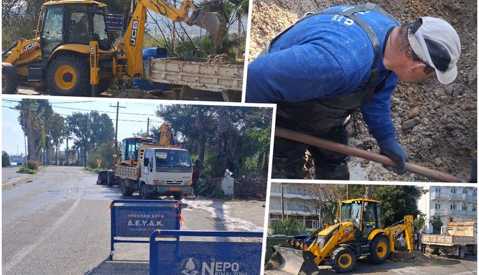 Ζημιά σε κεντρικό αγωγό ύδρευσης στο Ψαλίδι και διακοπή υδροδότησης