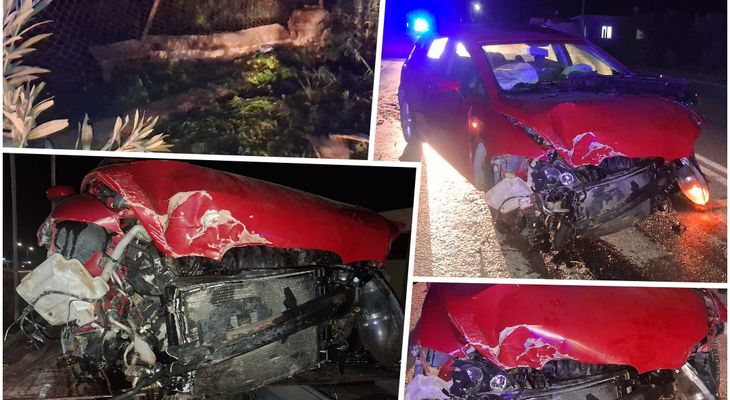 Τροχαίο στον Επαρχιακό - Αυτοκίνητο ξέφυγε της πορείας του και προσέκρουσε με σφοδρότητα σε τοιχίο 