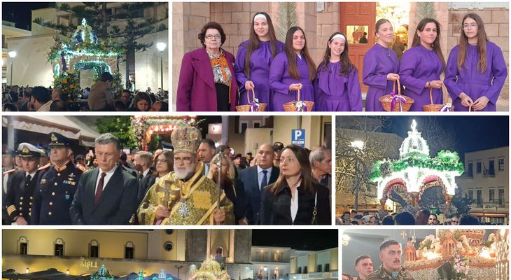 Με λαμπρότητα η περιφορά των επιταφίων στην Κω και η καθιερωμένη "συνάντηση" στην Πλ. Ελευθερίας