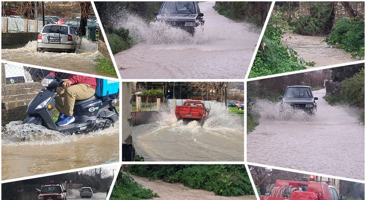 Πλημμύρισαν δρόμοι και σπίτια στην Κω - Προβλήματα από την έντονη βροχόπτωση