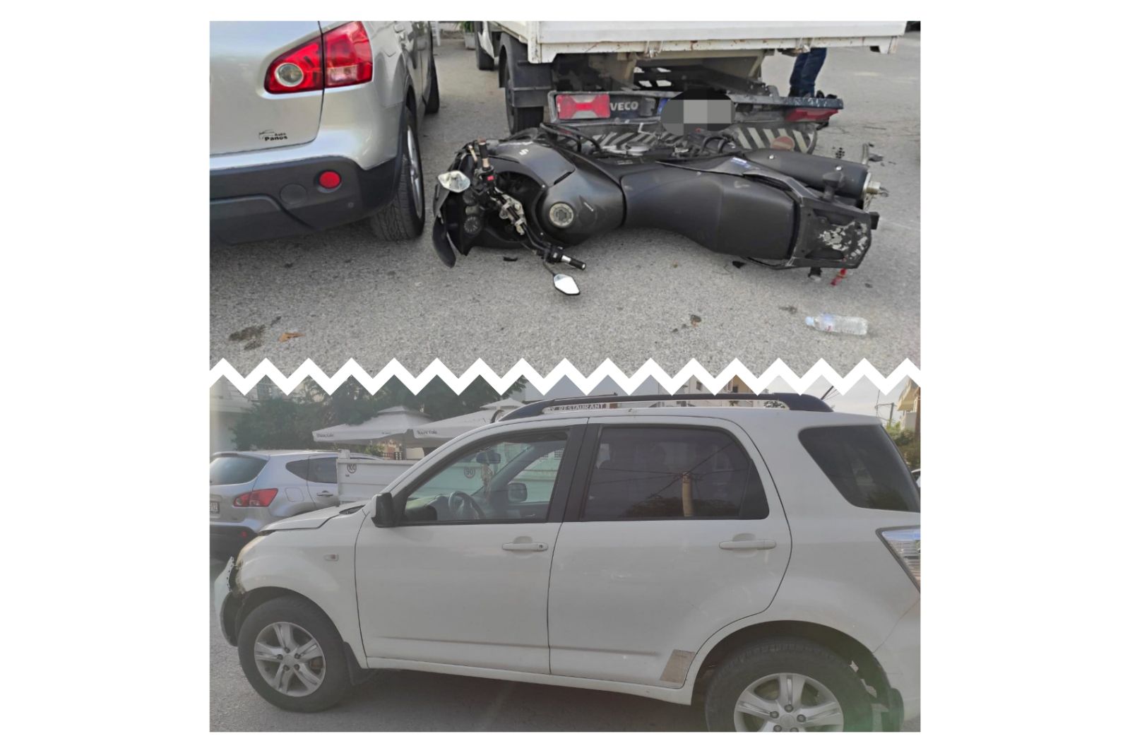 Τροχαίο ατύχημα - Αυτοκίνητο συγκρούστηκε με μηχανή 