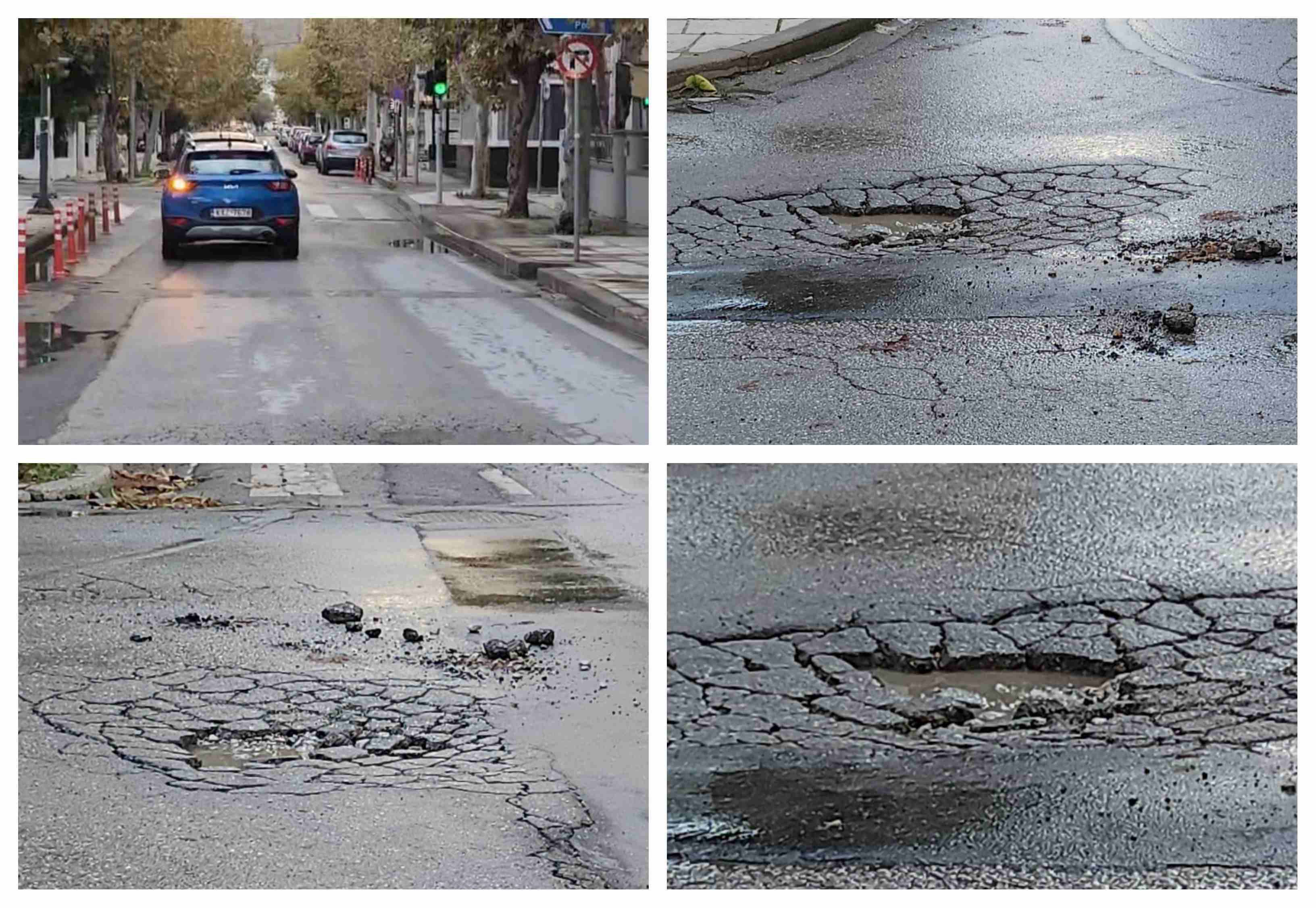 Βομβαρδισμένο τοπίο θυμίζει ο δρόμος στα φανάρια της Ελ. Βενιζέλου στην πόλη της Κω