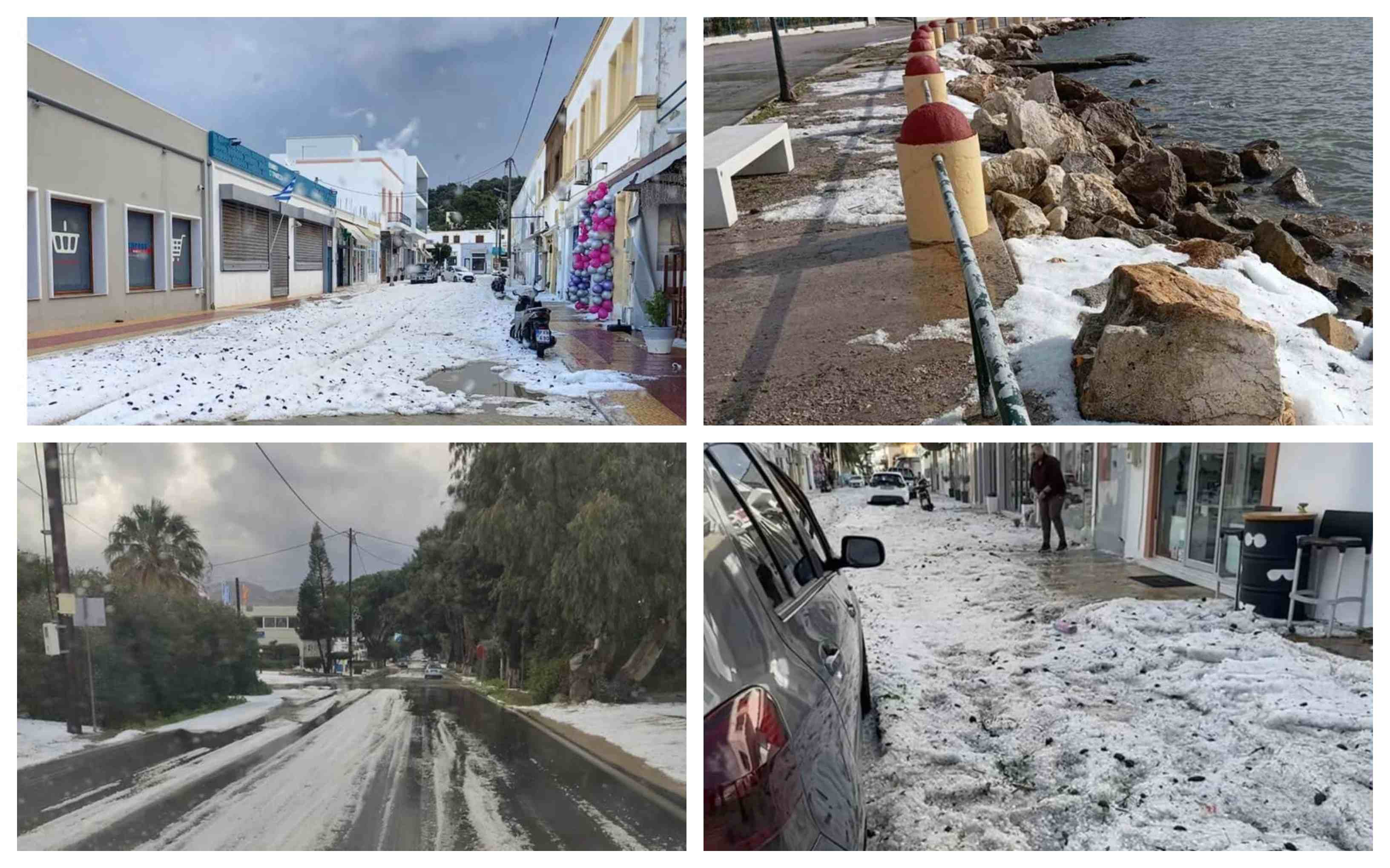Πρωτοφανής χαλαζόπτωση στη Λέρο ανήμερα Χριστουγέννων