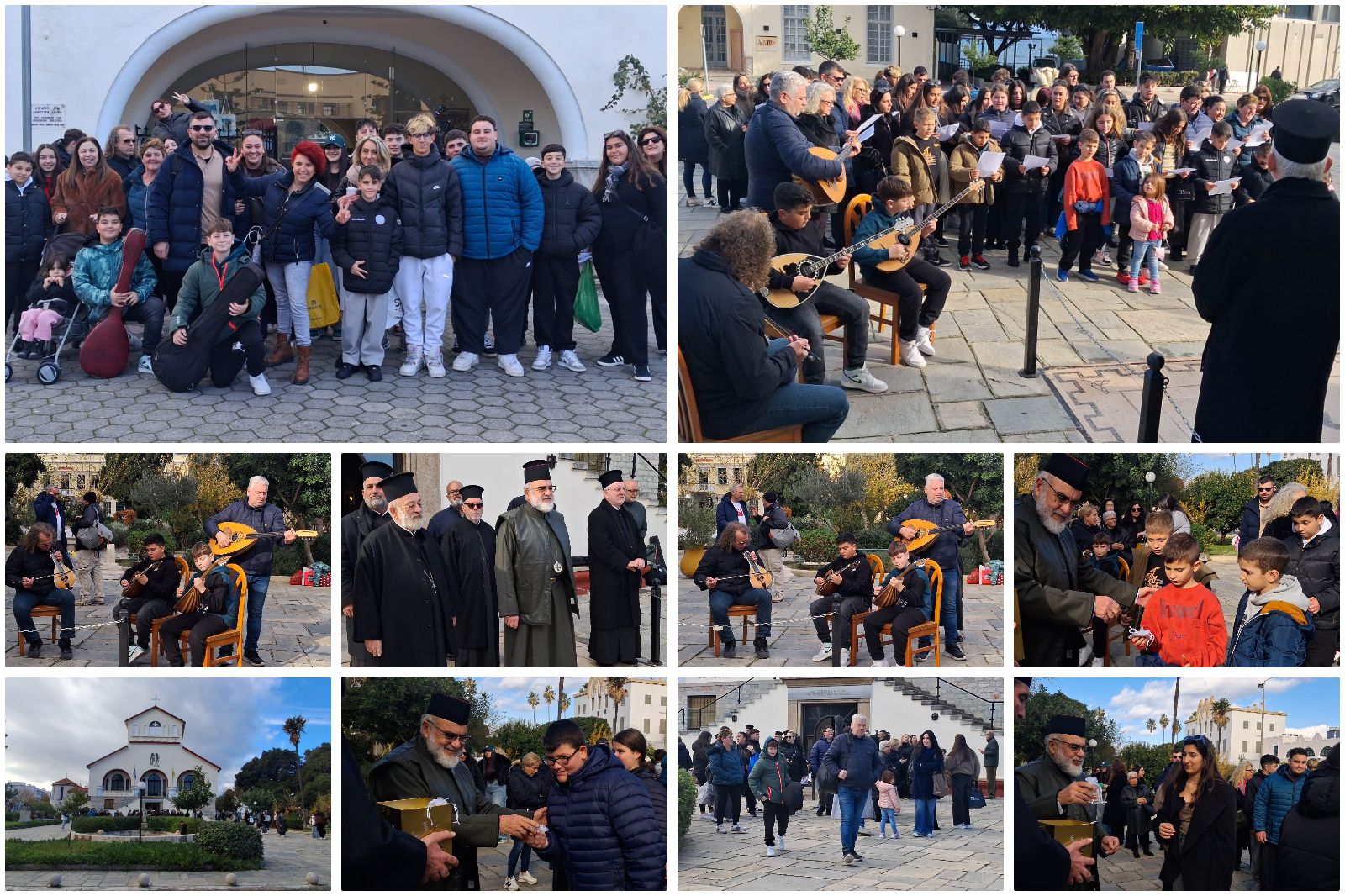 Μικροί και μεγάλοι από τη Νίσυρο έψαλλαν τα πρωτοχρονιάτικα κάλαντα στον Μητροπολίτη μας