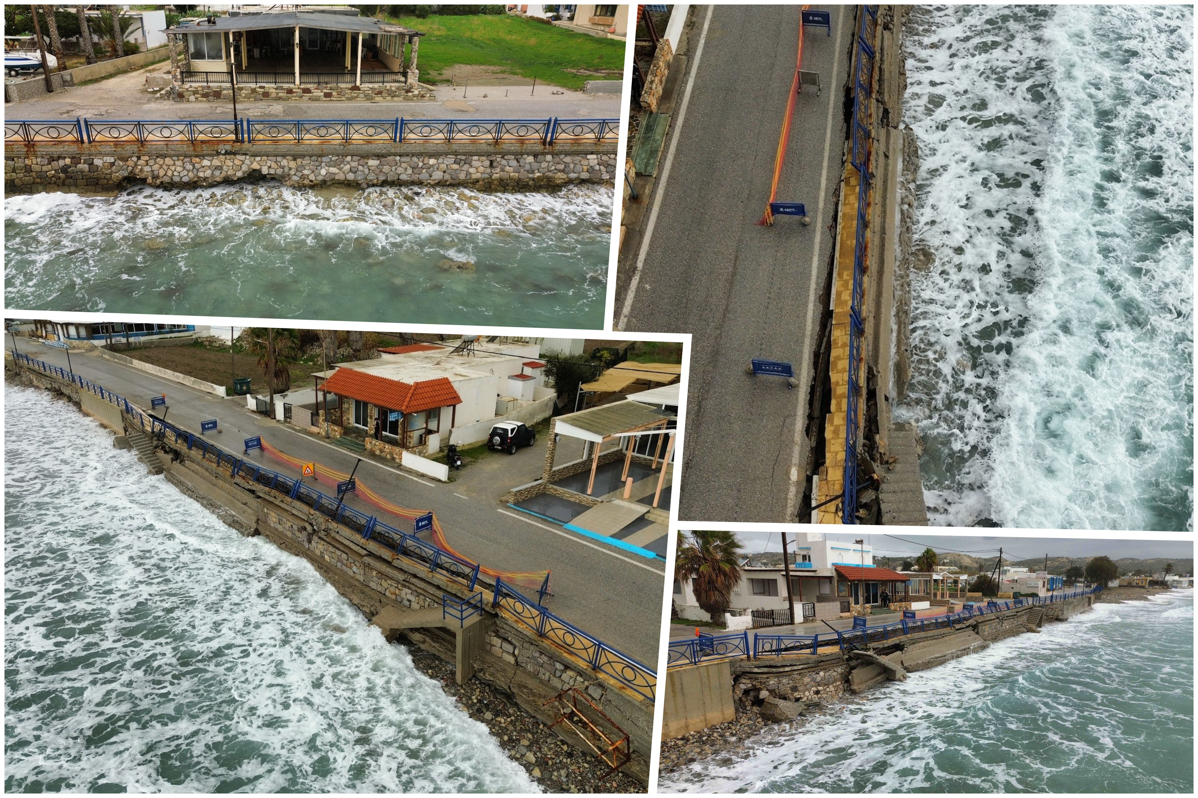 Βίντεο από τις ζημιές που προκάλεσε η κακοκαιρία στον παραλιακό δρόμο Κεφάλου 