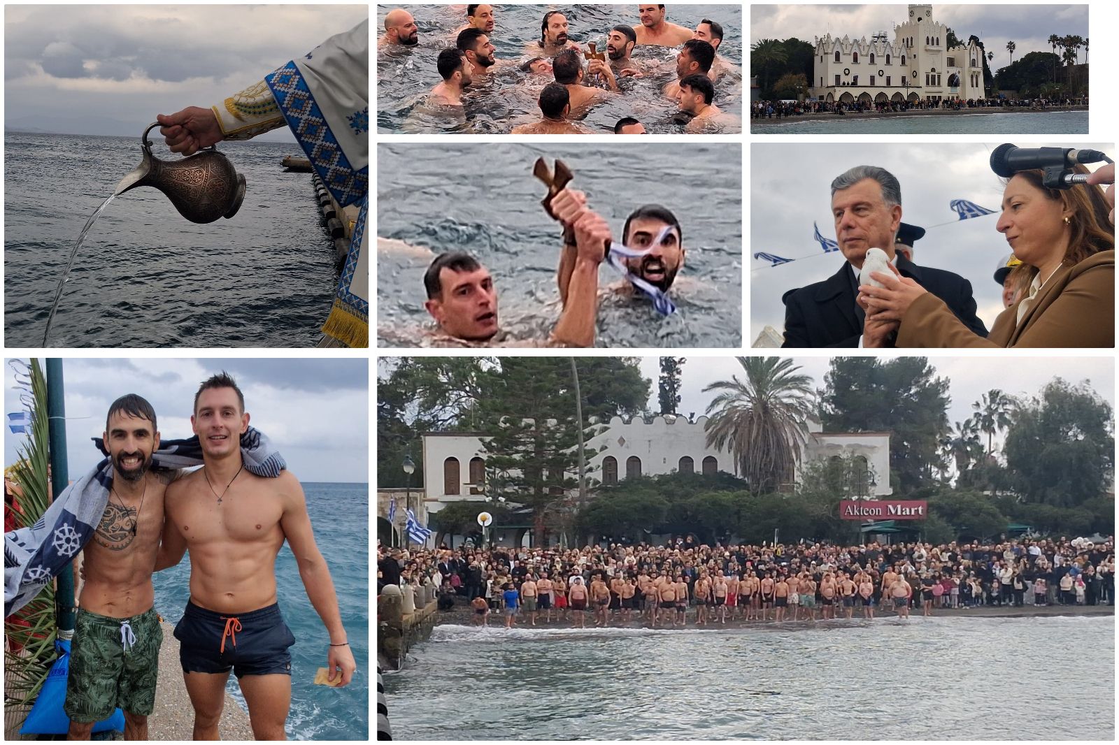 Με λαμπρότητα ο εορτασμός των Θεοφανείων στην Κω - Οι Α. Μερτζάνογλου και Α. Παπαχρήστος έπιασαν τον Σταυρό 