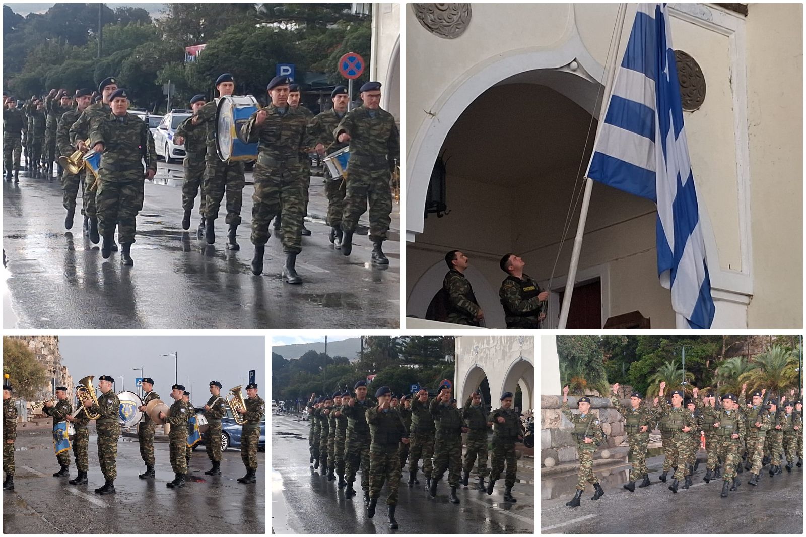 Υπό βροχή η έπαρση της Ελληνικής Σημαίας στο Διοικητήριο Κω για την 28η Οκτωβρίου