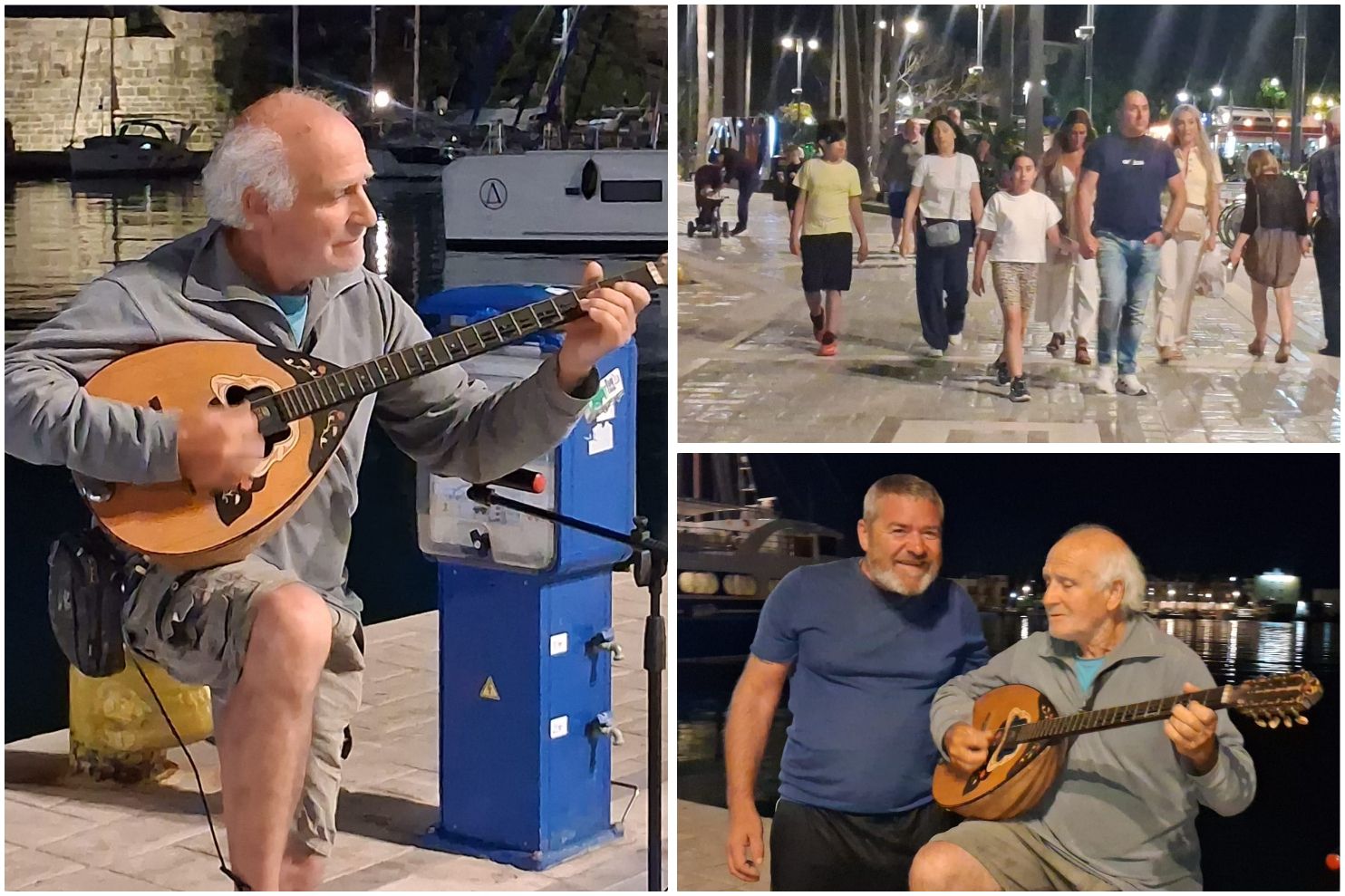 Ο συμπολίτης μας Μάριος Σκιαθίτης διασκεδάζει και φέτος τους τουρίστες στο λιμάνι με το μπουζούκι του