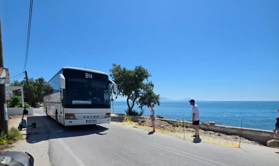 Καταγγελία του Σωματείου Τουρ. Λεωφορείων Κω στον Εισαγγελέα για τον επικίνδυνο παραλιακό δρόμο στην Καρδάμαινα