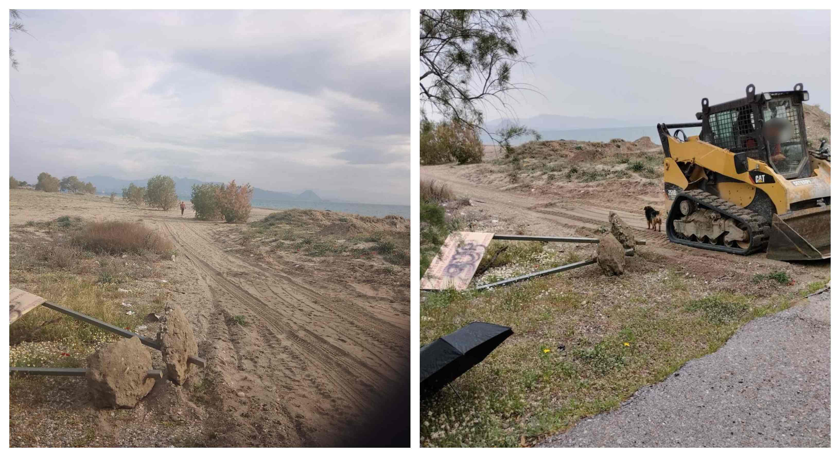 Καταγγελία στην Αστυνομία από τον κ. Β. Τρακόσα και τον κ. Σ. Χατζηπέτρο για παράνομες παρεμβάσεις στην παραλία του Ναυτικού Ομίλου