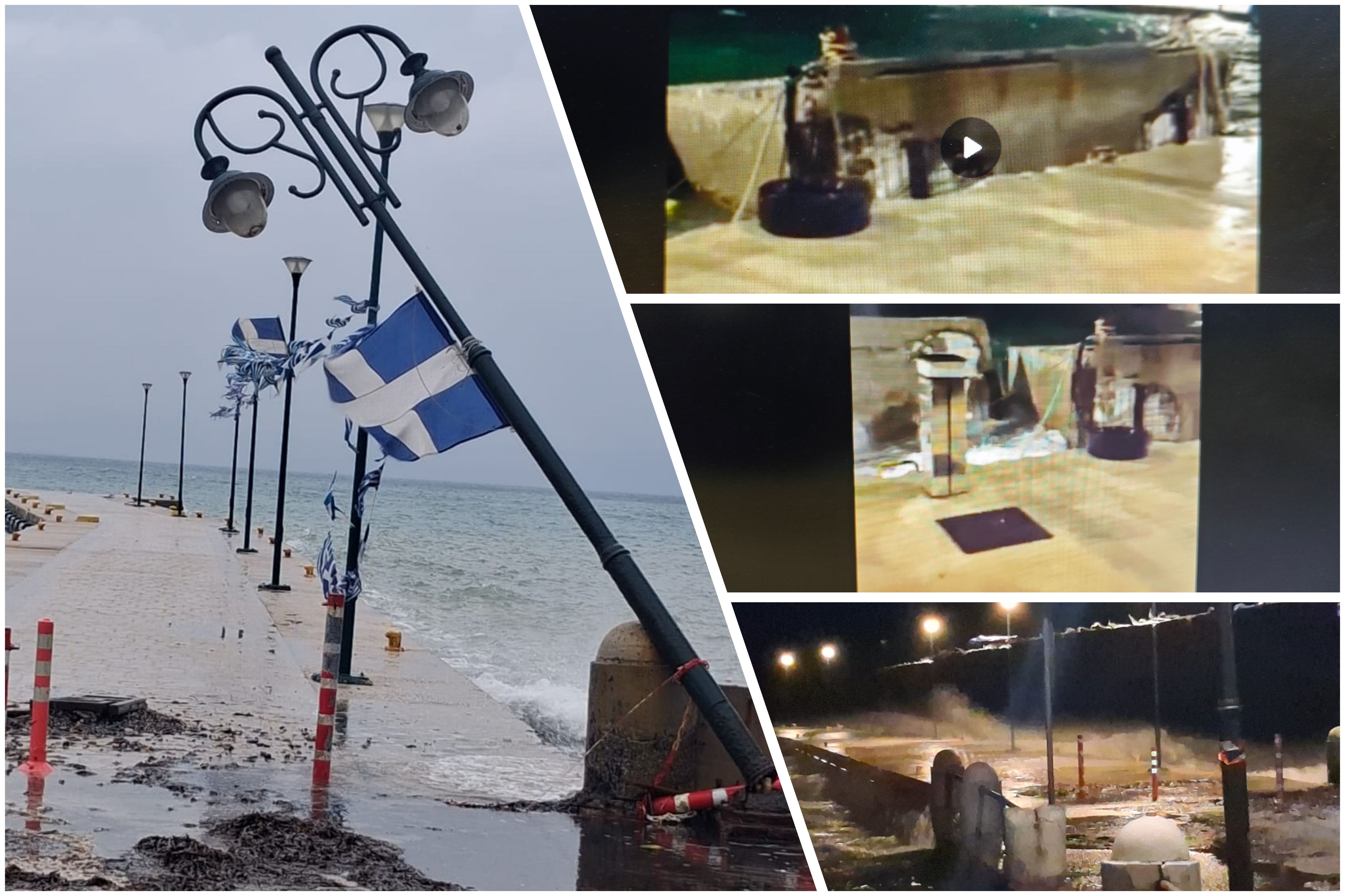 Έσπασαν τα μπλόκια στο λιμάνι της Κω - Έπεσαν κολώνες φωτισμού (vid)