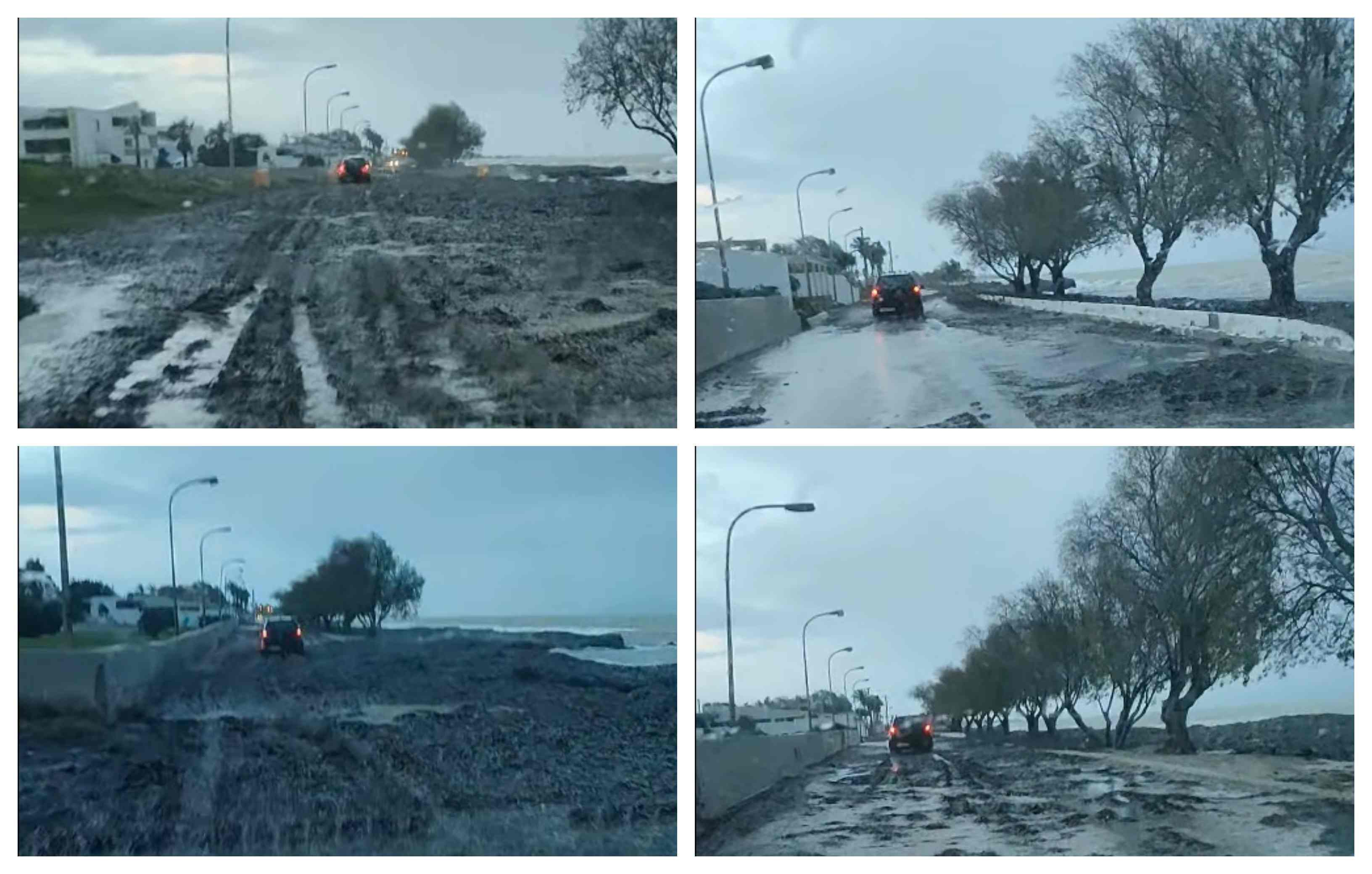 Προβλήματα στον παραλιακό δρόμο στο Τιγκάκι – Γέμισε φύκια και άμμο