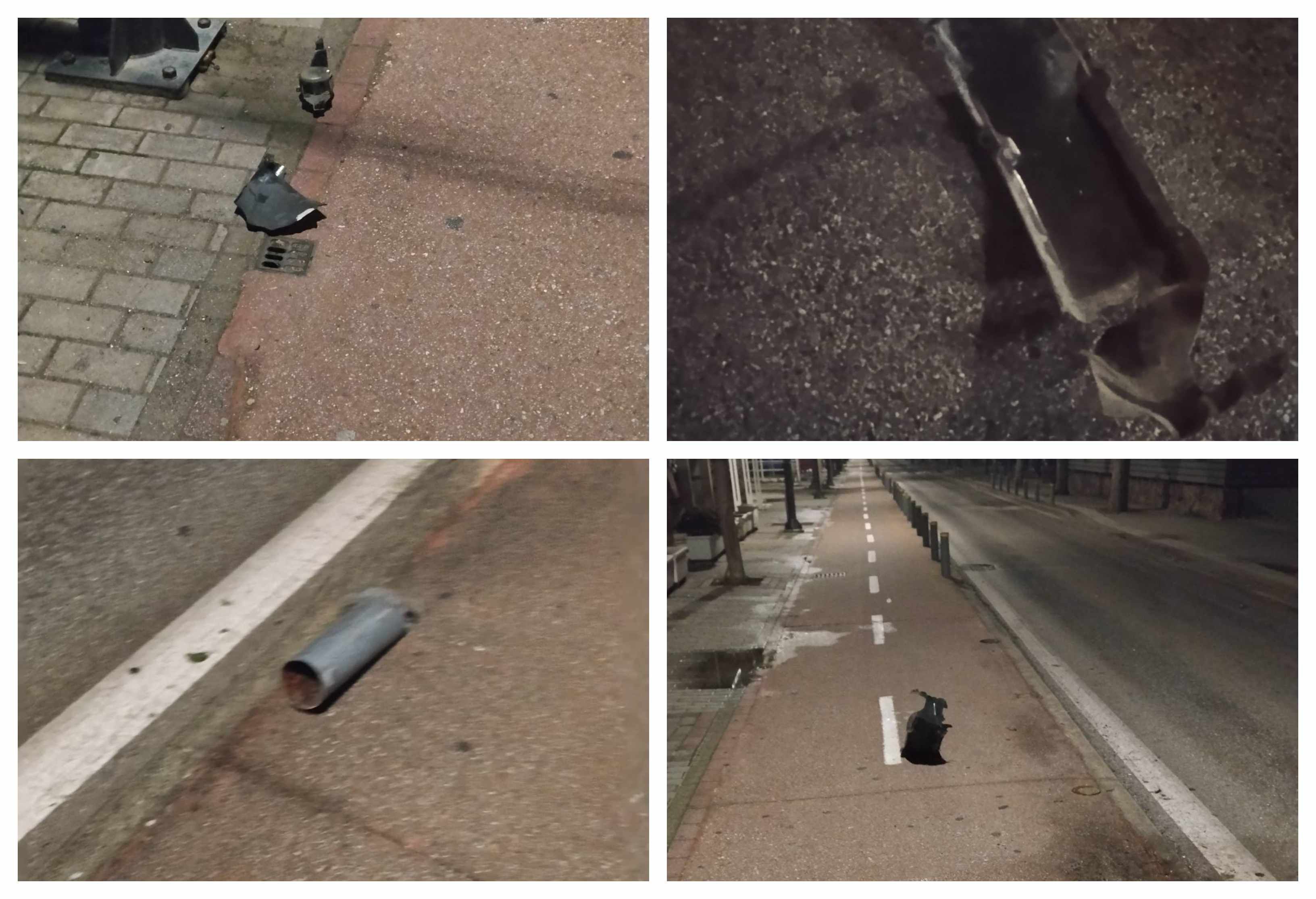  Αυτοκίνητο κόντεψε να παρασύρει πεζό και πήρε σβάρνα όλα τα κολονάκια στην οδό Κανάρη στην Κω