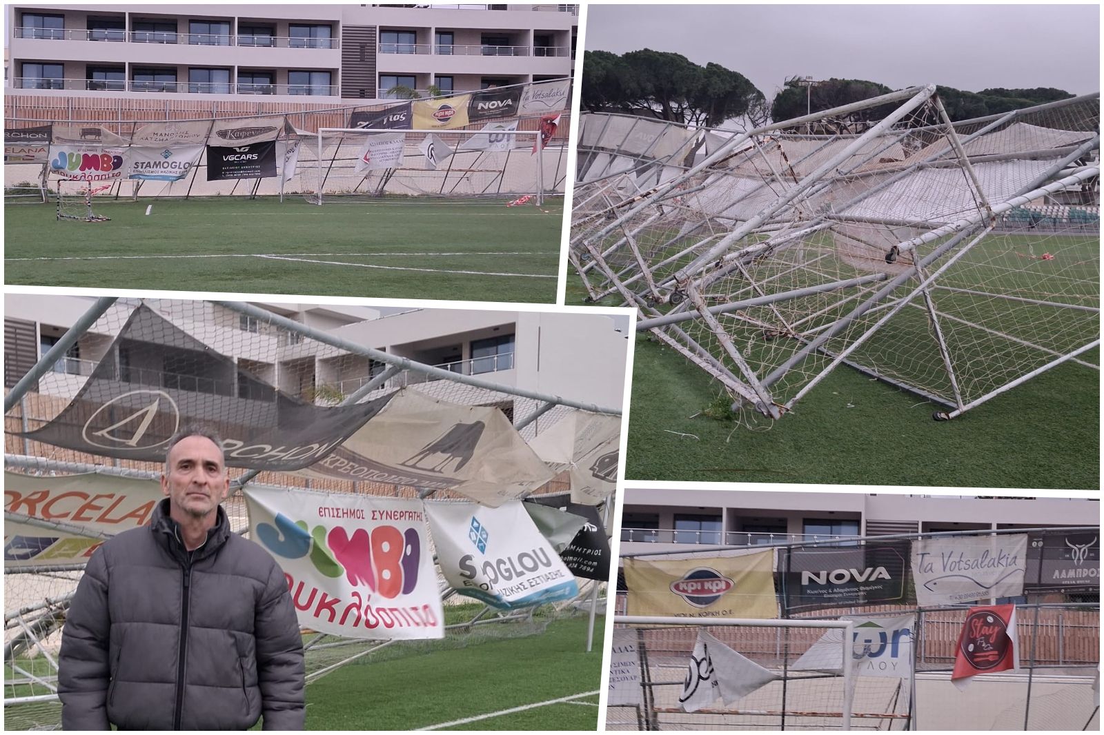Ζημιές προκάλεσε ανεμοστρόβιλος στο παλαιό γήπεδο Ανταγορας 