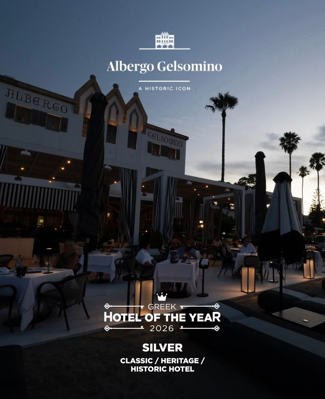 Ασημένια διάκριση για το "Albergo Gelsomino" στα Greek Hotel of the Year 2026